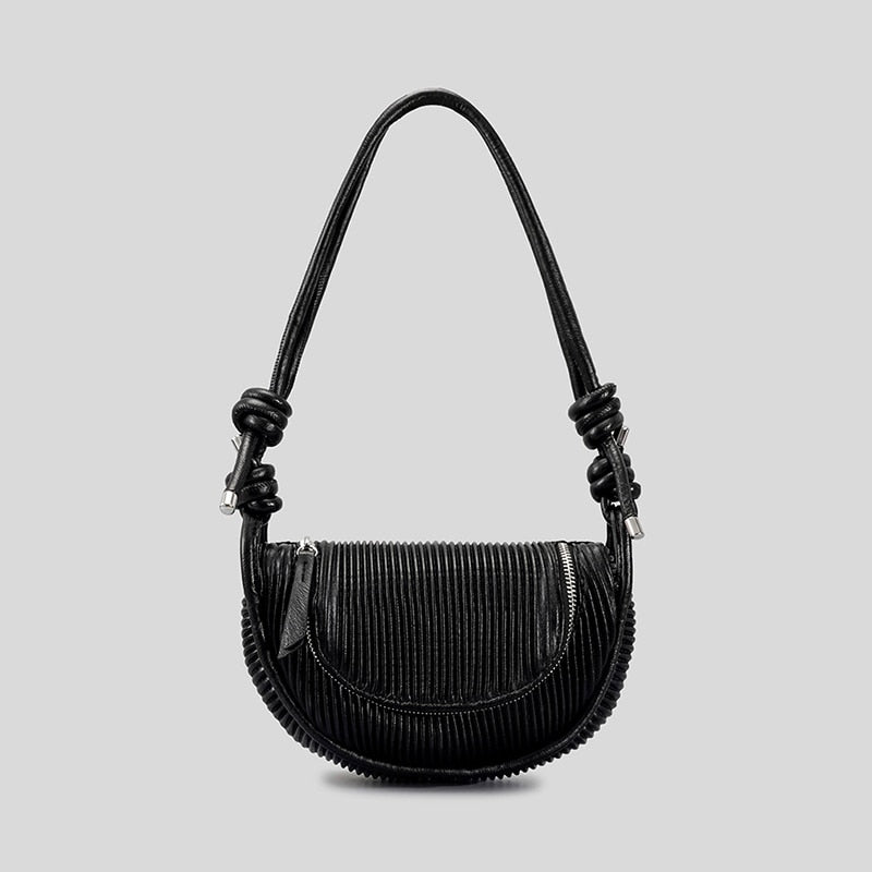 Malina Pleated Half Moon Saddle Bag - 6 Colors