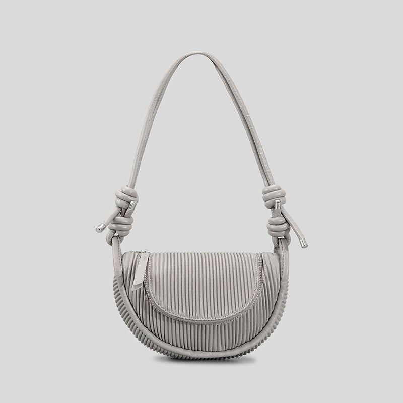 Malina Pleated Half Moon Saddle Bag - 6 Colors