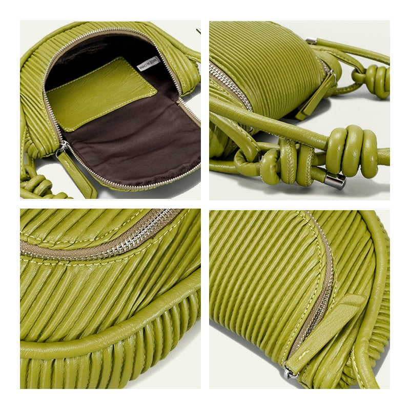 Malina Pleated Half Moon Saddle Bag - 6 Colors