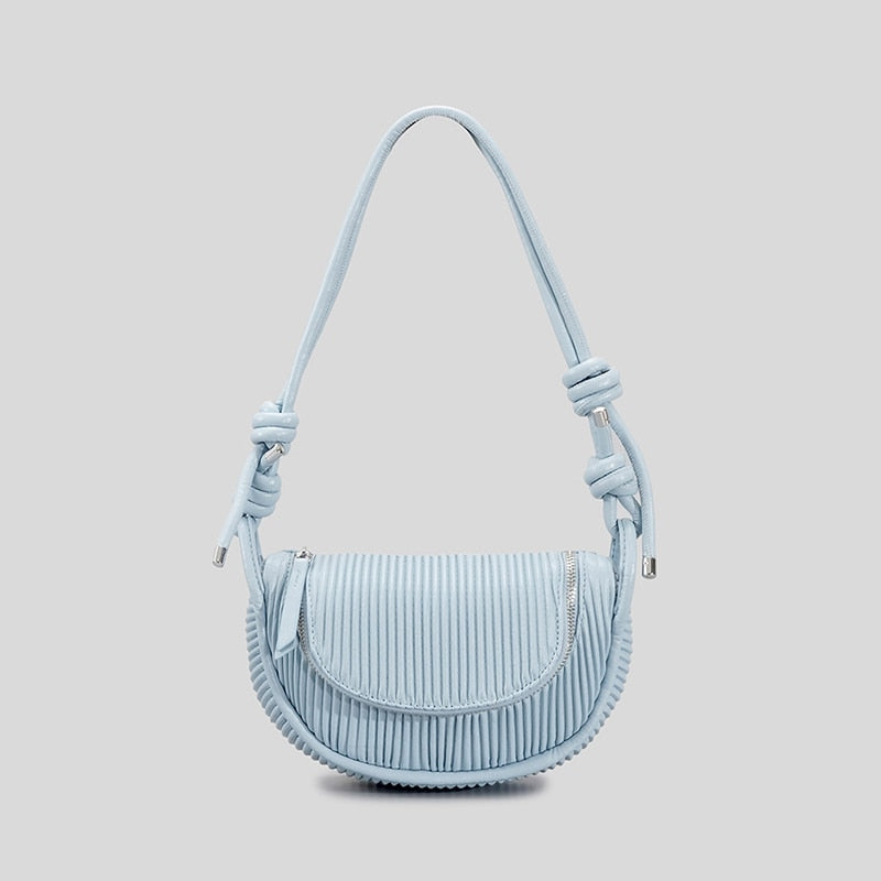 Malina Pleated Half Moon Saddle Bag - 6 Colors