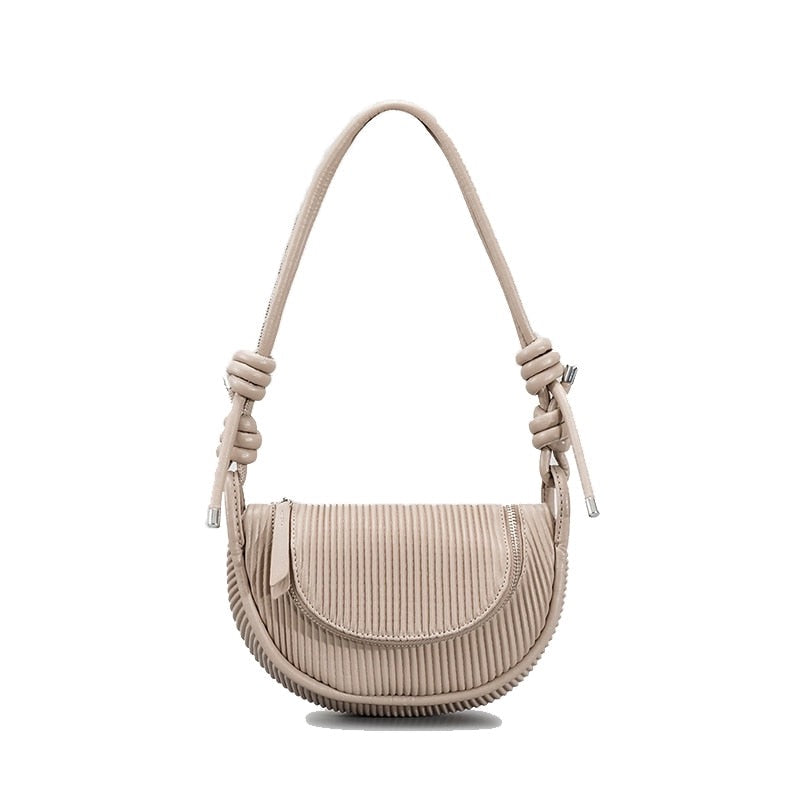 Malina Pleated Half Moon Saddle Bag - 6 Colors