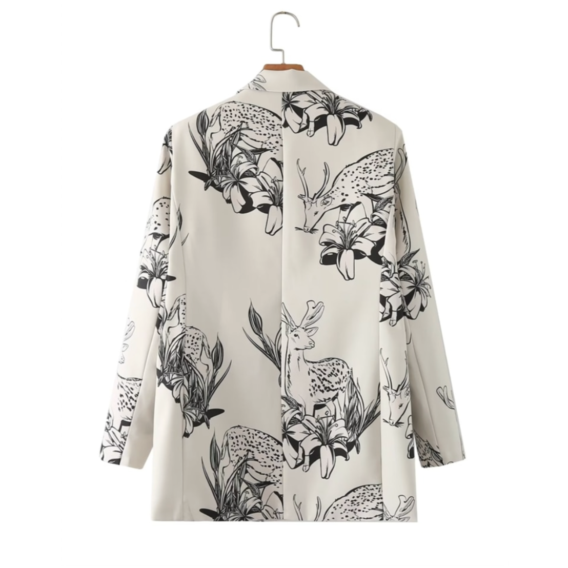 Mamiya Deer and Lilies Floral Prints Blazer