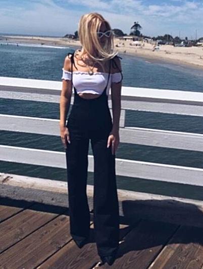 Mara Shoulder Strap Overall Wide Leg Pants