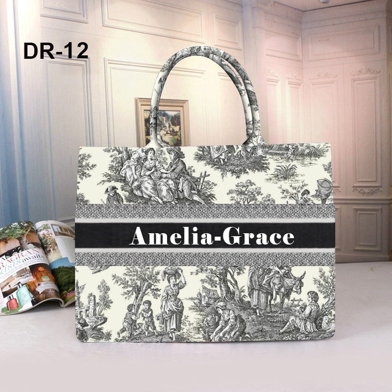 Marcella Your Name Monogram Canvas Totes - 20 Styles