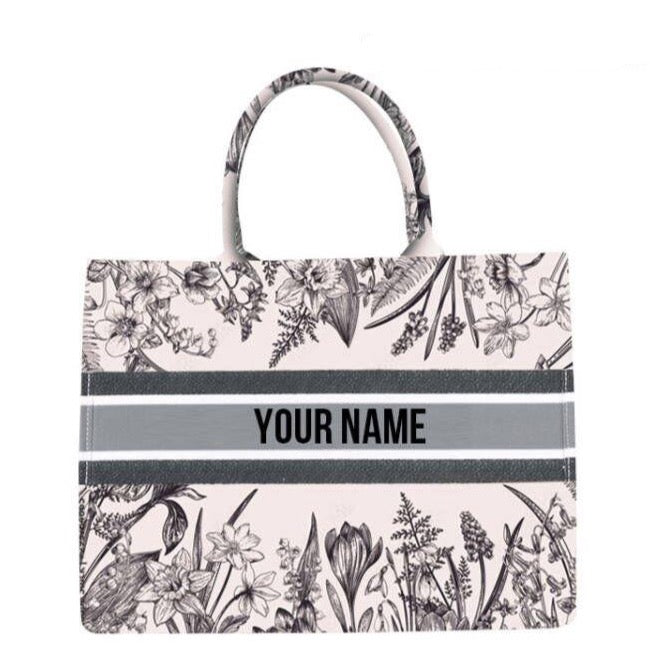 Marcella Your Name Monogram Canvas Totes - 20 Styles