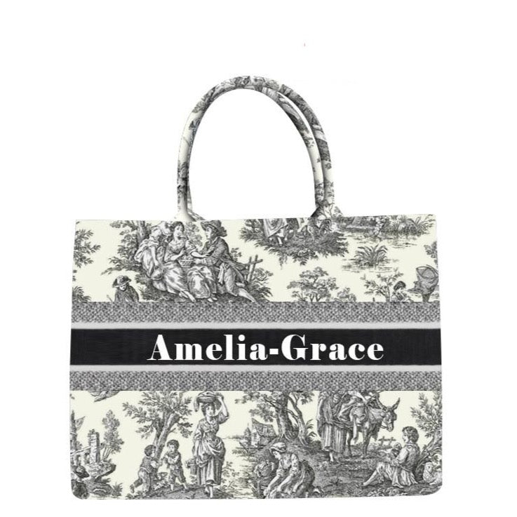 Marcella Your Name Monogram Canvas Totes - 20 Styles