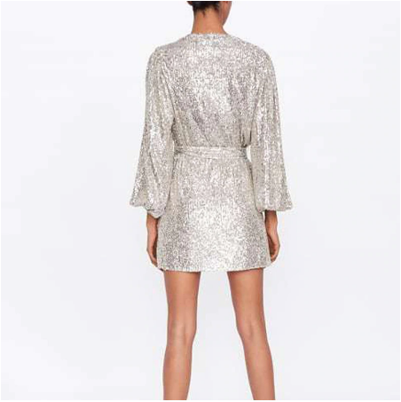 Marea Glitter Sequin Kimono Cardigan Mini Dress