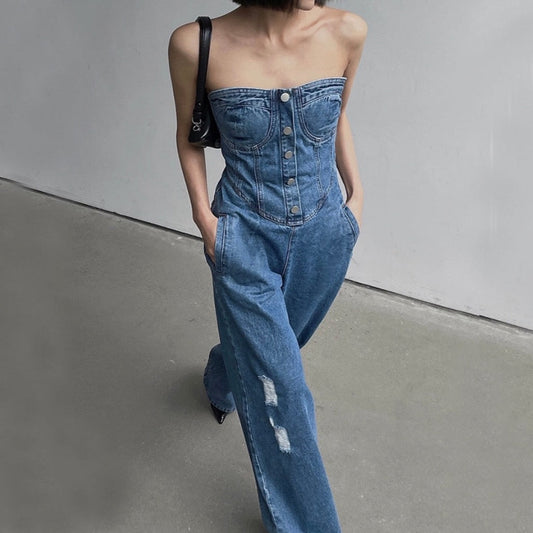Margot Bustier Denim Jumpsuit