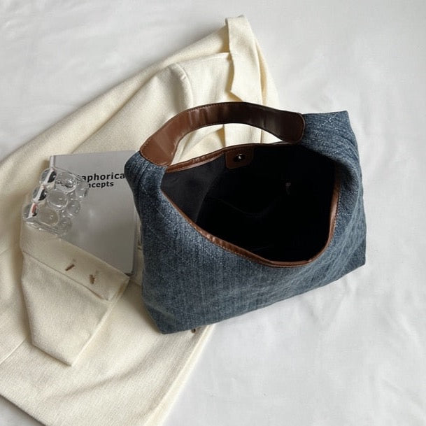 Maria Denim Shoulder Hobo Bags - 2 Colors