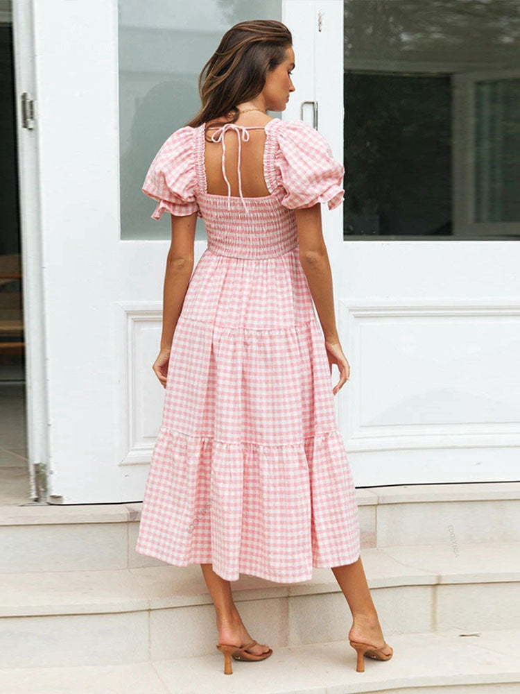 Marianne Gingham Midi Dresses - 2 Colors