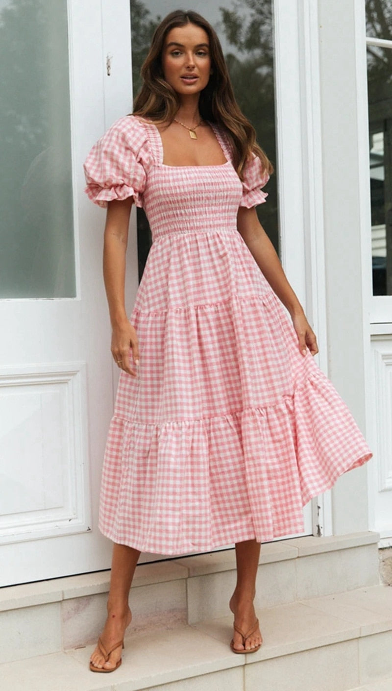 Marianne Gingham Midi Dresses - 2 Colors