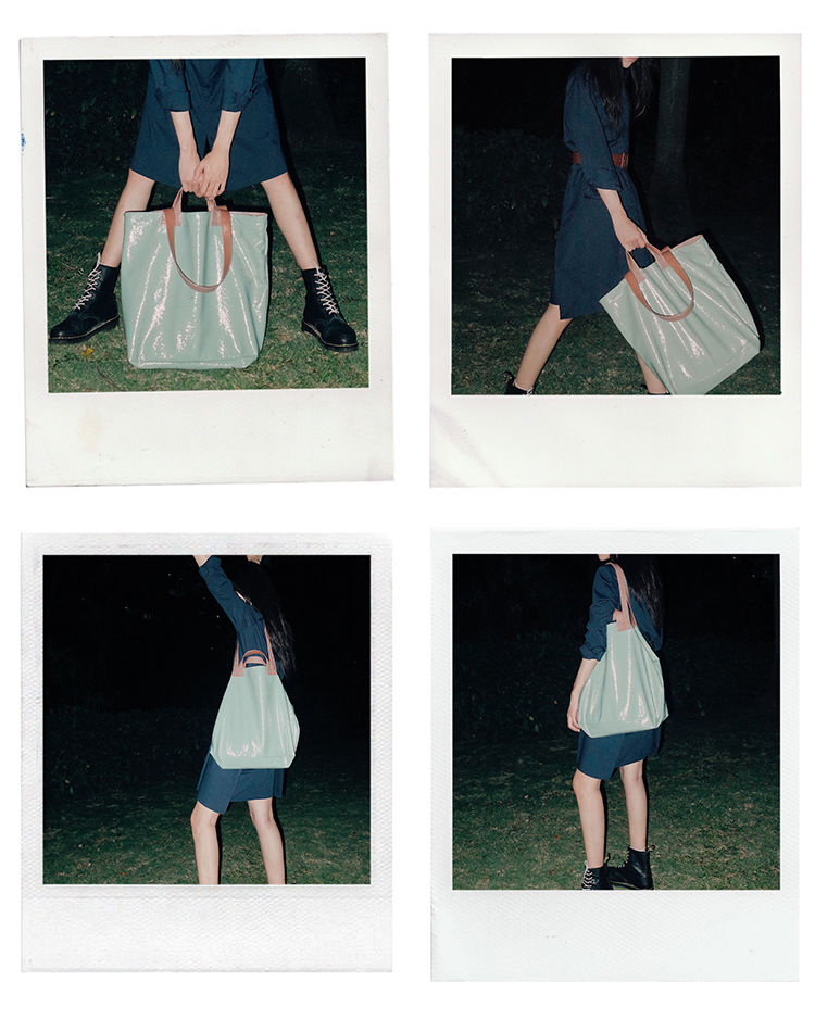 Marie Big Shine Patent Leather Nylon Tote - 5 Colors