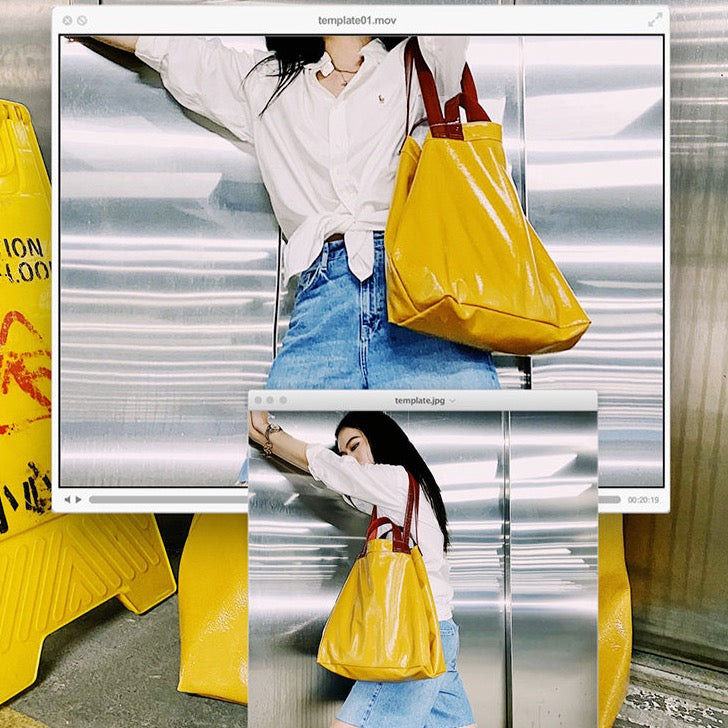 Marie Big Shine Patent Leather Nylon Tote - 5 Colors