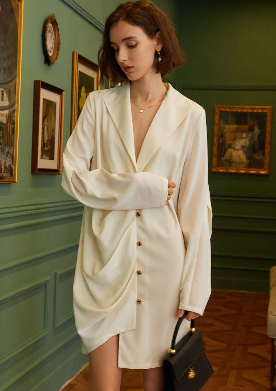 Mariel Ruched Blazer Mini Dress