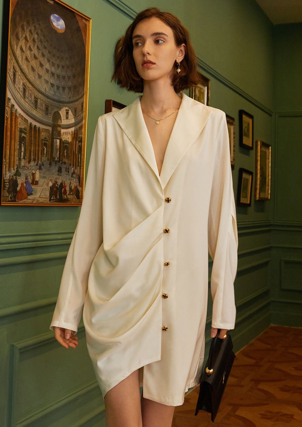 Mariel Ruched Blazer Mini Dress