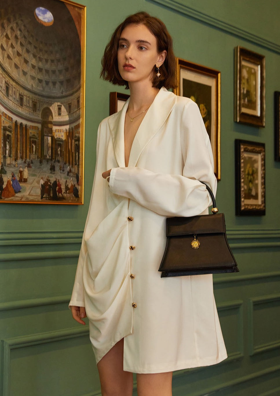 Mariel Ruched Blazer Mini Dress