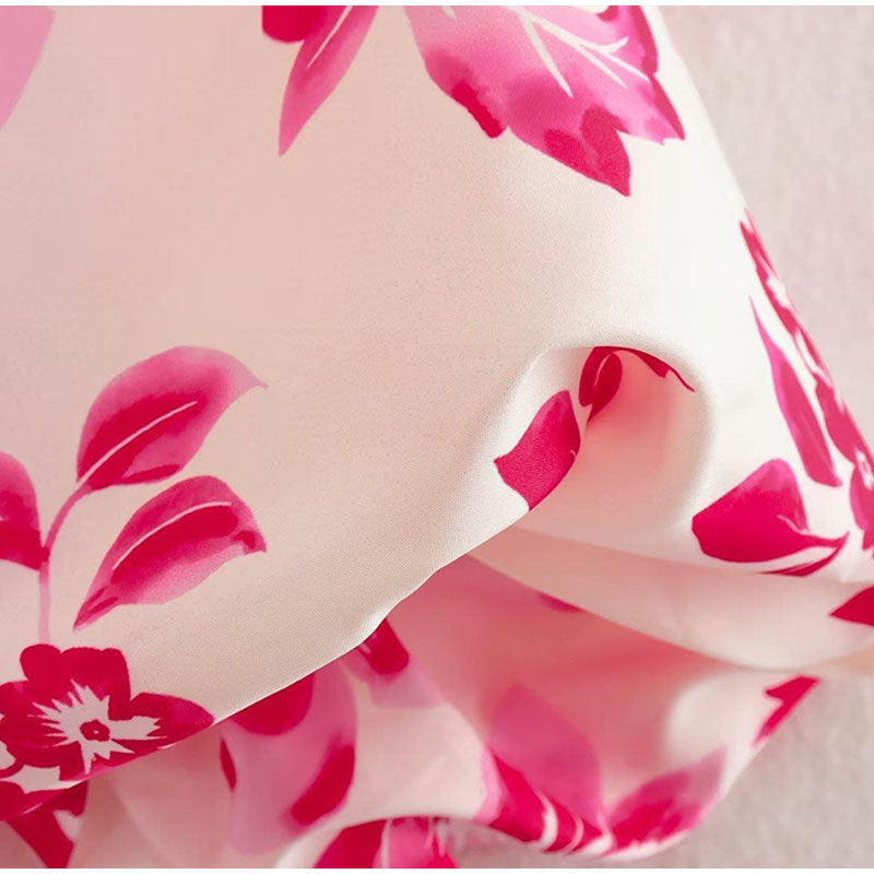 Marion Floral Print Puff Short Sleeve Dress