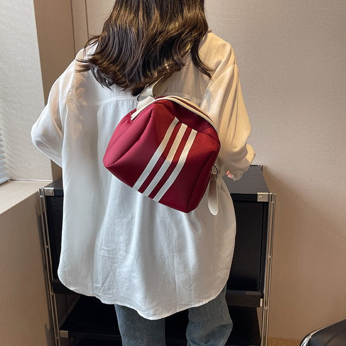 Maritta Sporty Stripe Nylon Crossbody Bag