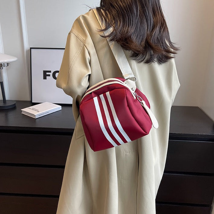 Maritta Sporty Stripe Nylon Crossbody Bag