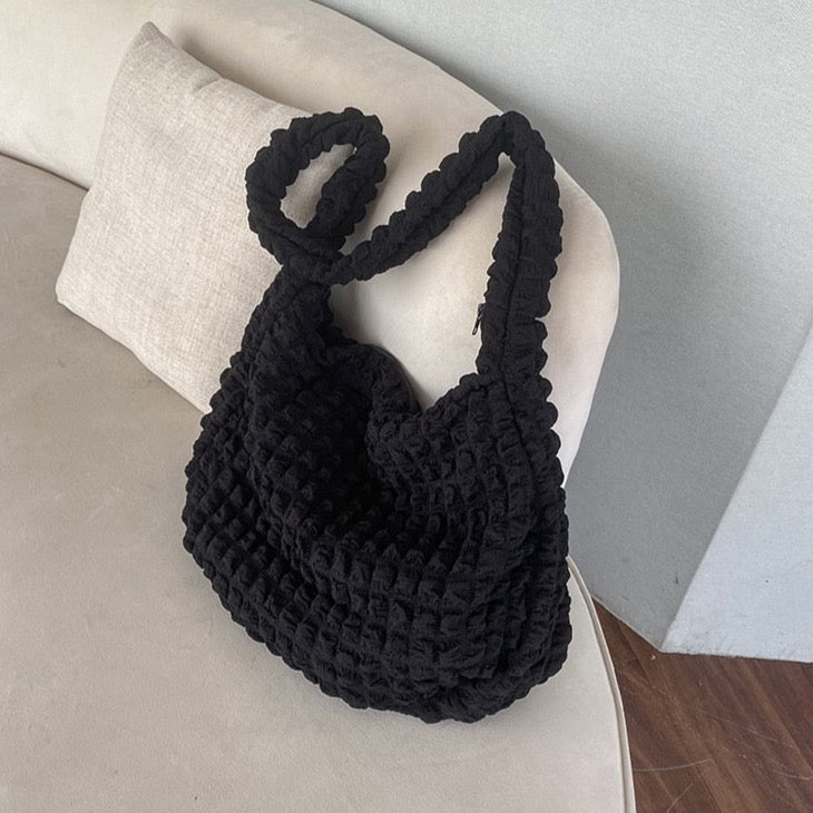 Marja Ruched Quilted Nylon Hobo Bags - 2 Colors