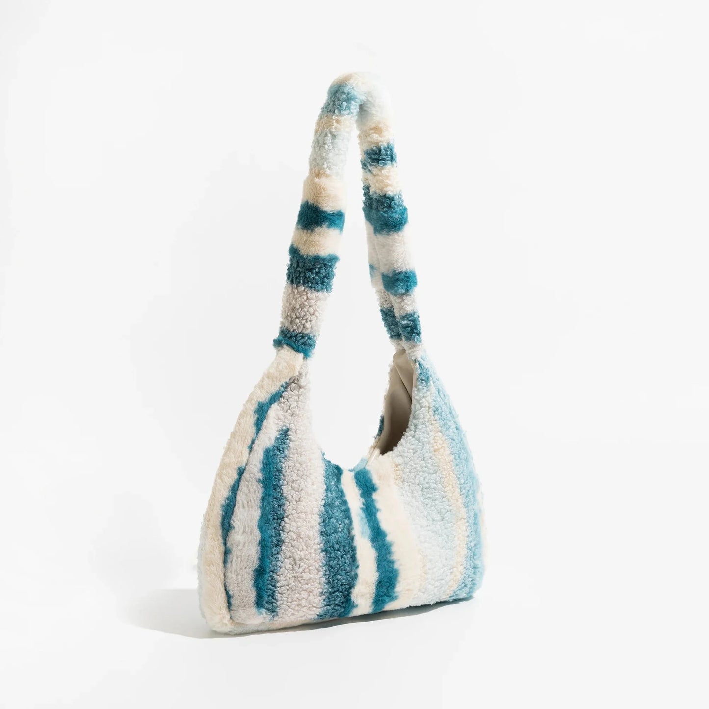 Marlena Tye Die Stripe Faux Fur Hobo Bag
