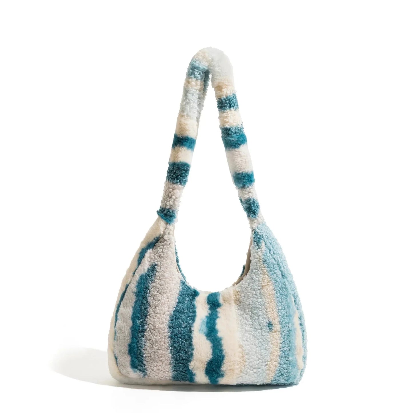 Marlena Tye Die Stripe Faux Fur Hobo Bag