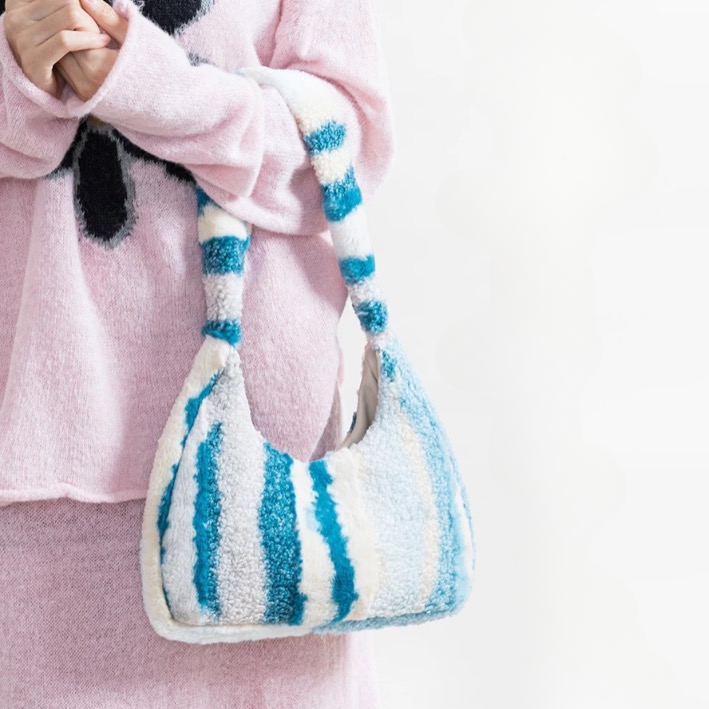 Marlena Tye Die Stripe Faux Fur Hobo Bag