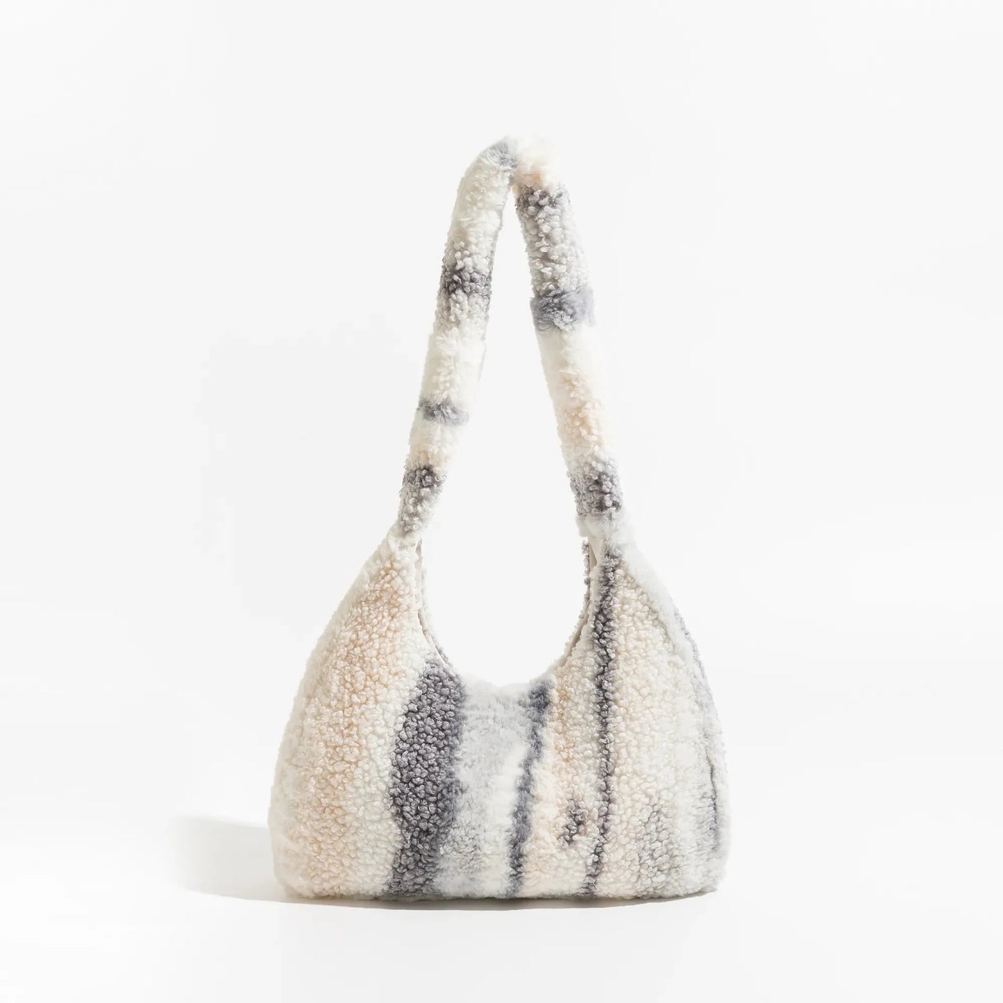Marlena Tye Die Stripe Faux Fur Hobo Bag