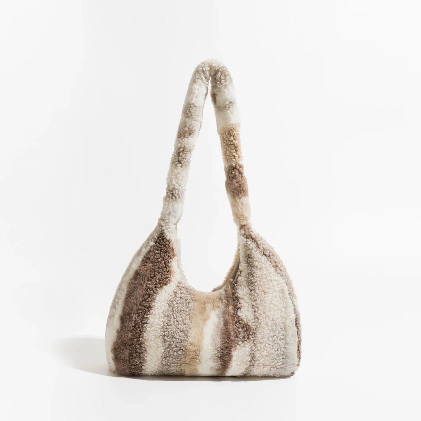 Marlena Tye Die Stripe Faux Fur Hobo Bag