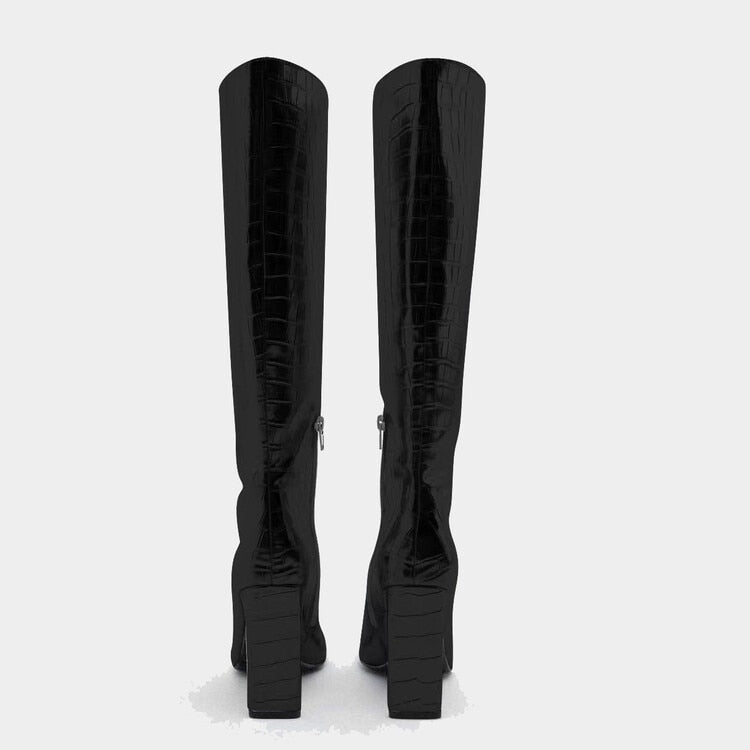 Marlene Croco Metallic Knee High Boots - 3 Colors