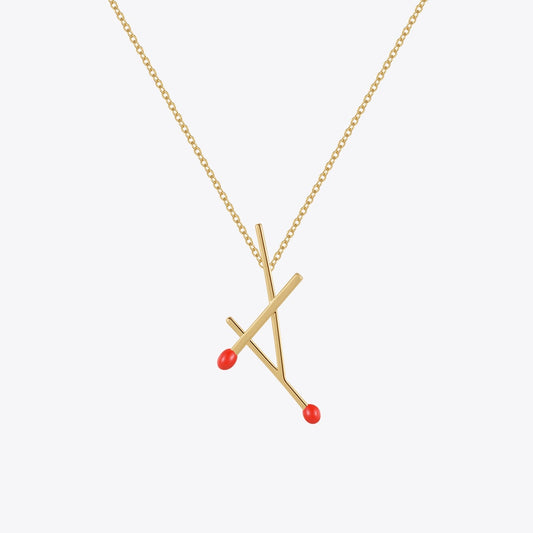 Matchstick Pendant Necklace - Gold or Silver