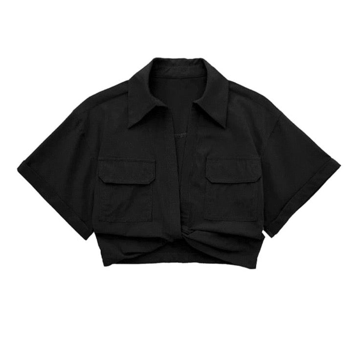 Matias Twist Front Cropped Shirts - 9 Colors