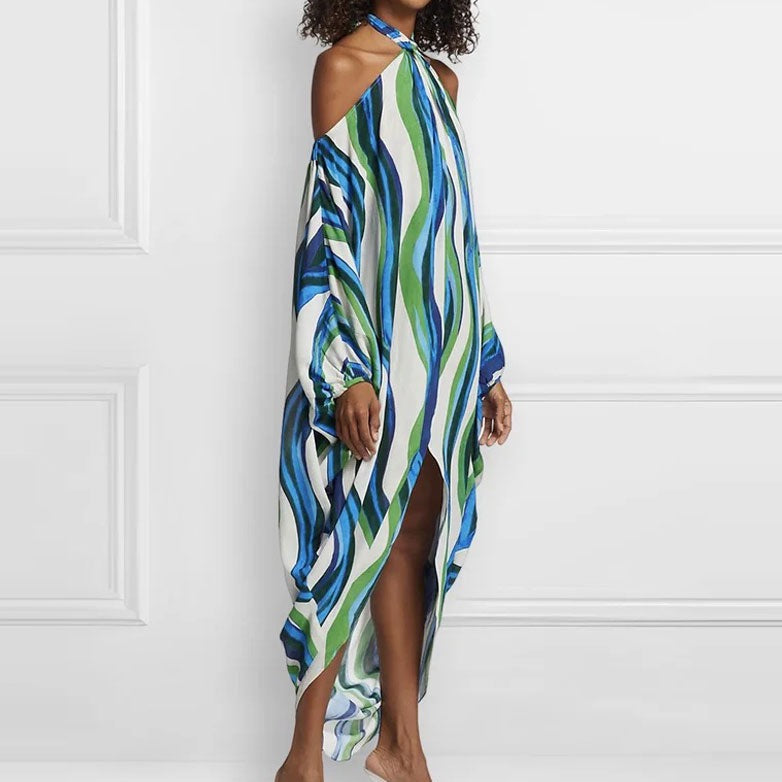 Maya Zebra Stripe Print Halter Dress - 2 Colors