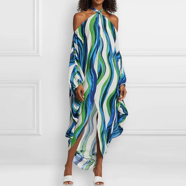 Maya Zebra Stripe Print Halter Dress - 2 Colors