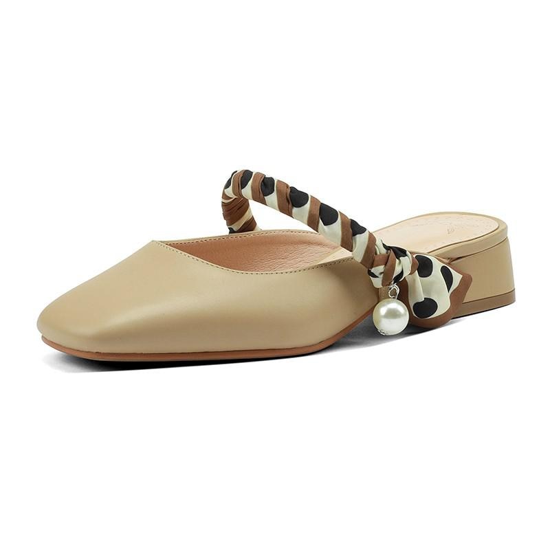 Meera Scarf and Pearl Strap Mules - 2 Colors