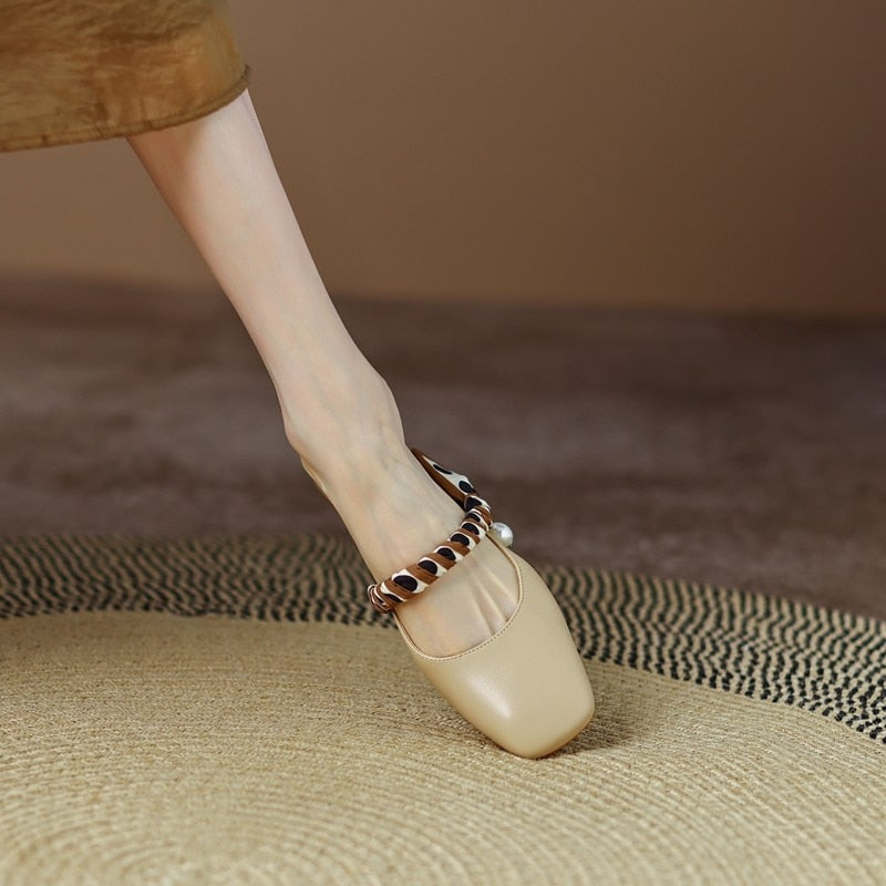 Meera Scarf and Pearl Strap Mules - 2 Colors