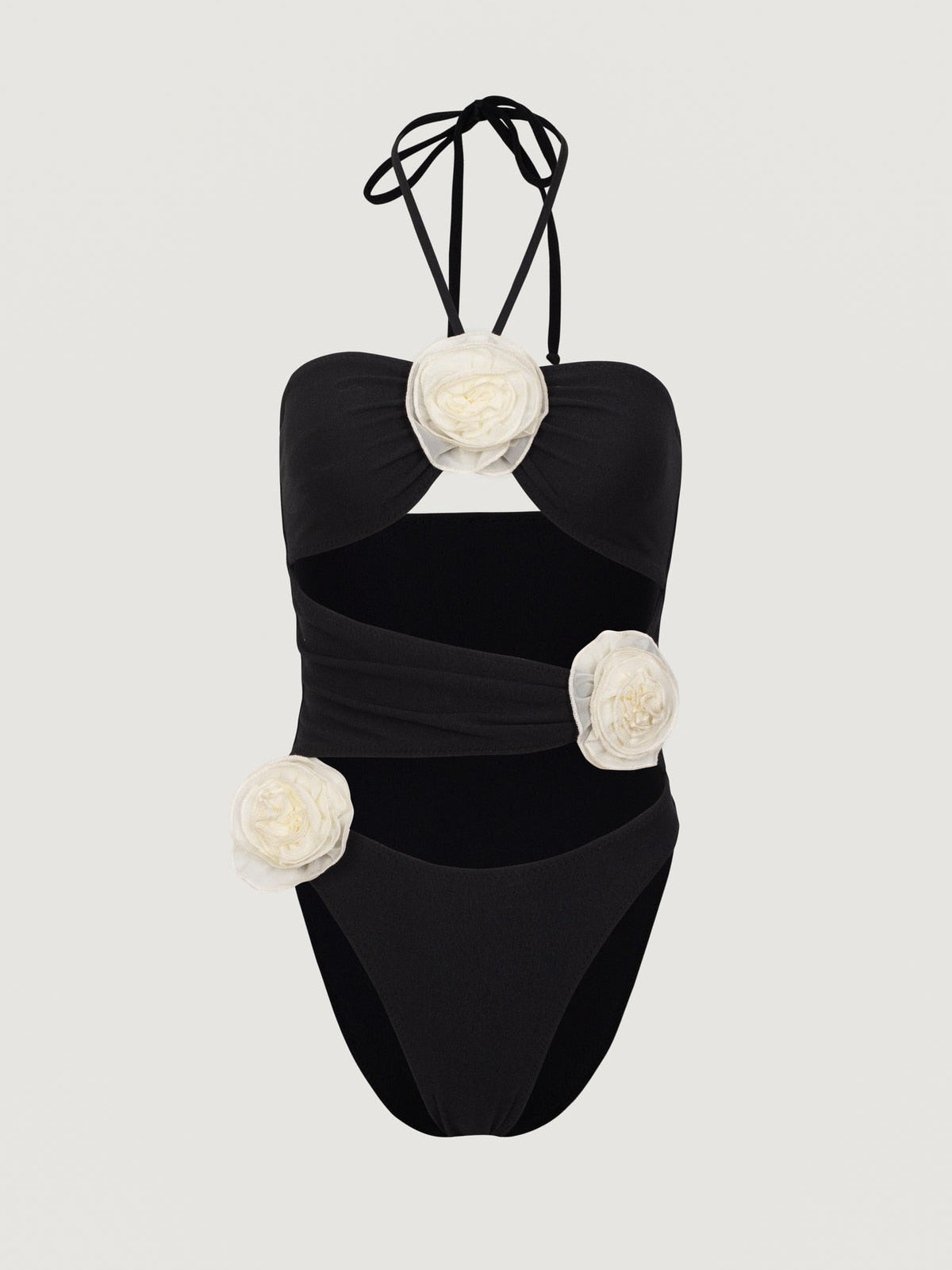 Meerah Flower Corsage Bandeau Retro Swimsuits - 3 Colors