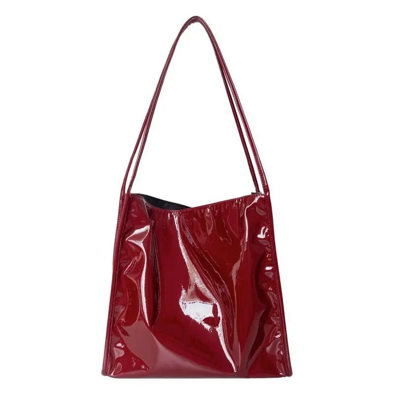 Mela Patent Leather Look Shopper Totes