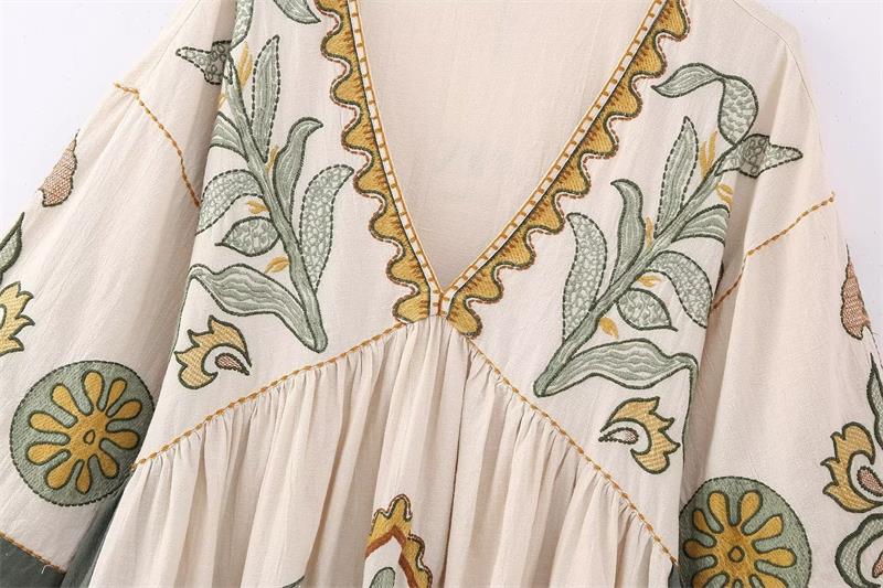 Merin Embroidery Mini Tunic Dress