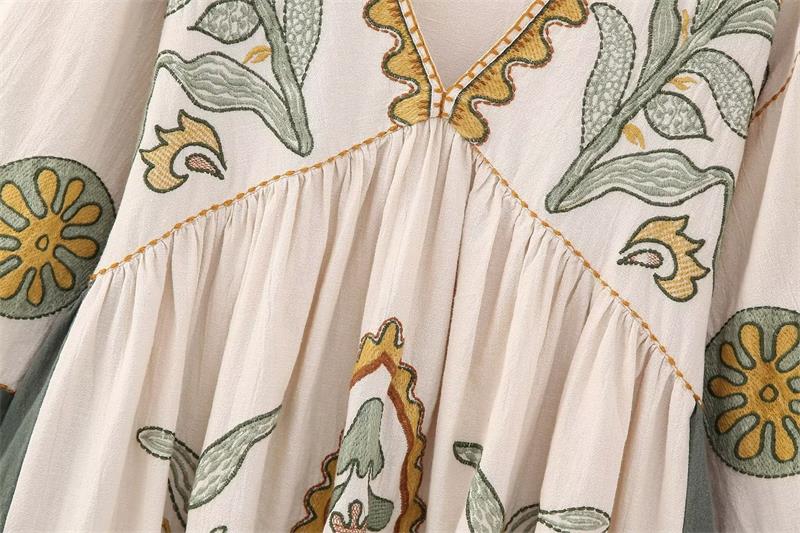 Merin Embroidery Mini Tunic Dress