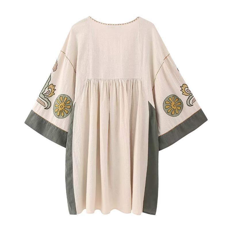 Merin Embroidery Mini Tunic Dress