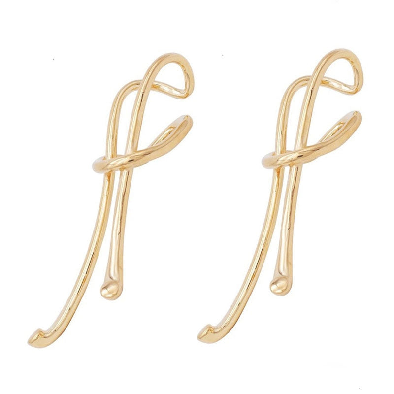 Metal Rope Knot Look Clip Earrings - 2 Colors