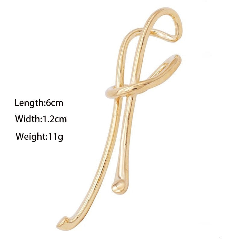 Metal Rope Knot Look Clip Earrings - 2 Colors