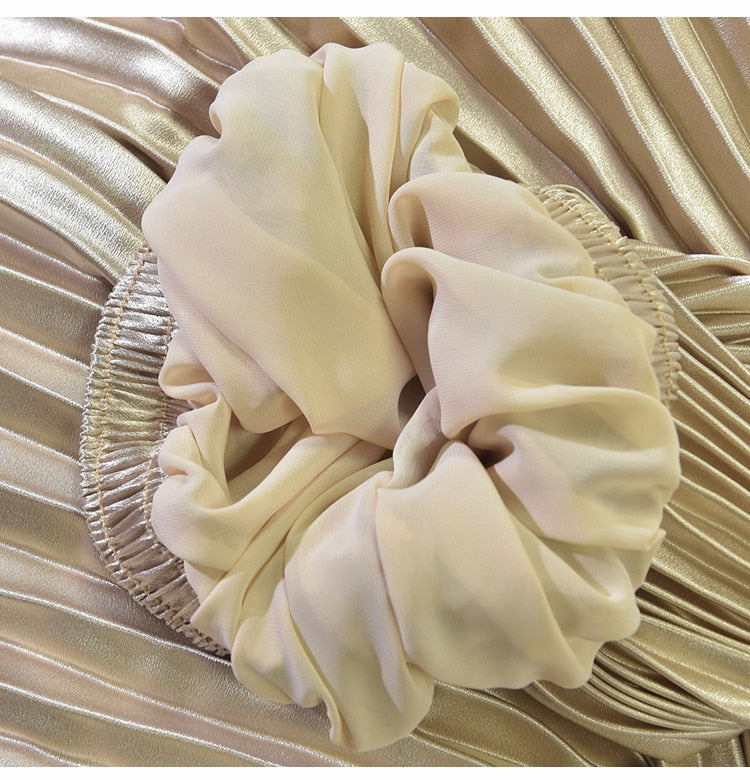 Metallic Pleated Maxi Skirts - 9 Colors