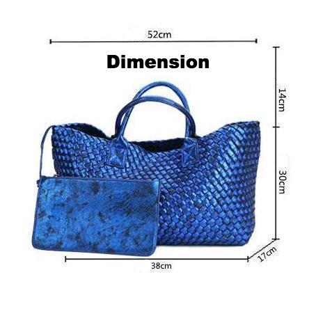 Metallic Woven Tote Bag - 16 Colors