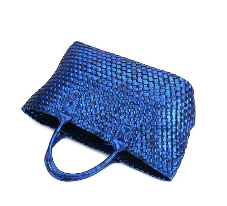 Metallic Woven Tote Bag - 16 Colors
