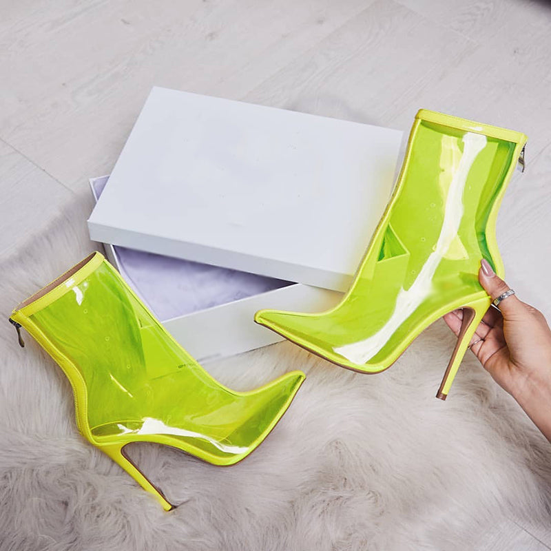 Mia Clear Transparent PVC Ankle Boots - 3 Colors
