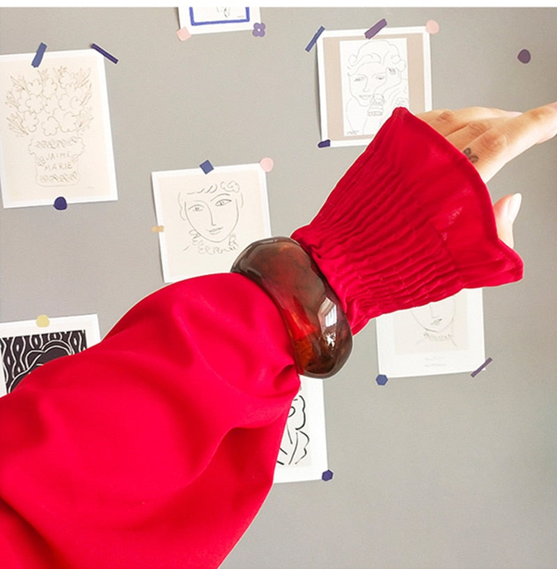 Mihel Irregular Waves Resin Bangle Bracelet