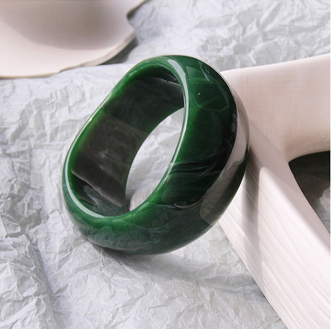 Mihel Irregular Waves Resin Bangle Bracelet