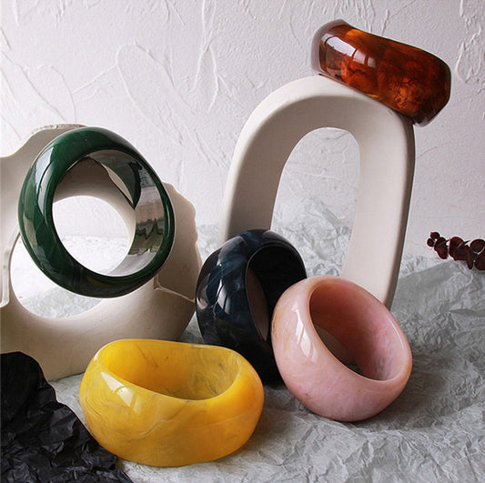 Mihel Irregular Waves Resin Bangle Bracelet